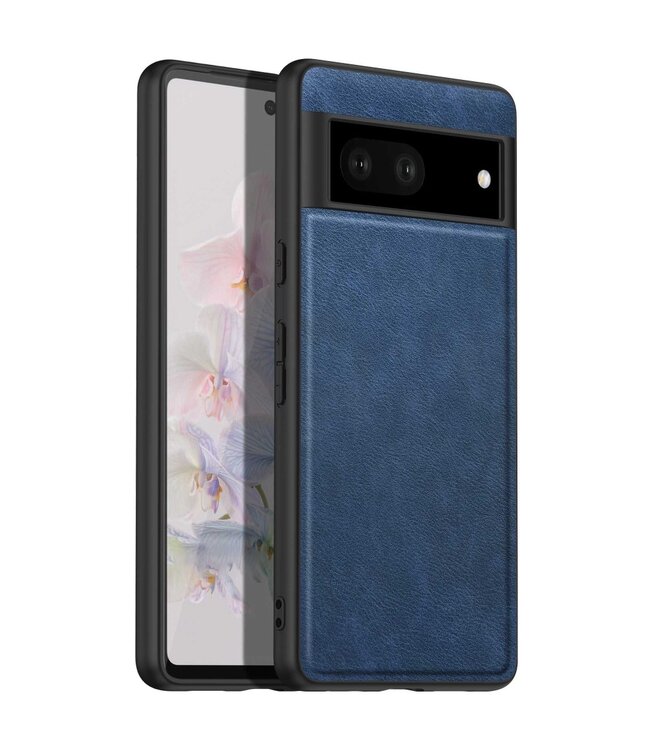 Blauw Retro Faux Leder Hoesje voor de Google Pixel 7