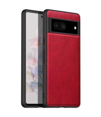 Rood Retro Faux Leder Hoesje Google Pixel 7