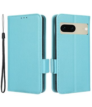 Azuurblauw Wallet Hoesje met Koord Google Pixel 7