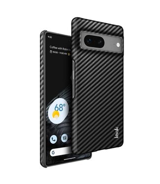 IMAK Zwart Carbon Textuur Hardcase Hoesje Google Pixel 7