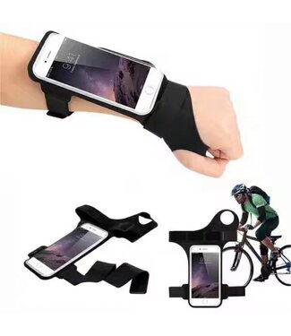 Zwart Waterdicht Universeel Armband hoesje (6 inch telefoons)