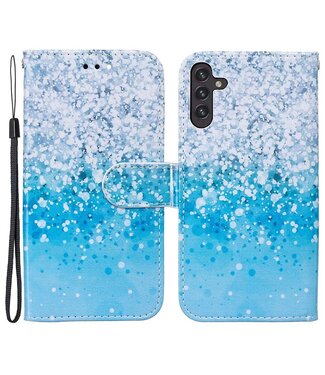 Glitter Oceaan Bookcase Hoesje met Polsbandje Samsung Galaxy A13 (5G) / A04s