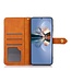 Khazneh Bruin Elegant Bookcase Hoesje met Drukknoop Sluiting voor de Samsung Galaxy A13 (5G) / A04s