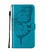 YB Blauw Vlinder Bookcase Hoesje voor de Samsung Galaxy S23