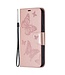 Binfen Color Rosegoud Vlinders Bookcase Hoesje voor de Samsung Galaxy S23
