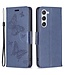 Binfen Color Mintgroen Vlinders Bookcase Hoesje voor de Samsung Galaxy S23