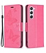 Binfen Color Roze Vlinders Bookcase Hoesje voor de Samsung Galaxy S23