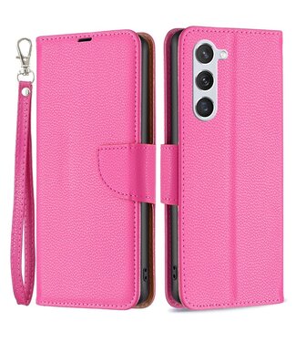 Binfen Color Roze Litchee Bookcase Hoesje Samsung Galaxy S23