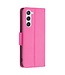 Binfen Color Roze Litchee Bookcase Hoesje voor de Samsung Galaxy S23