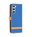 Binfen Color Saffierblauw Jeans Bookcase Hoesje voor de Samsung Galaxy S23