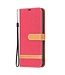 Binfen Color Rood Jeans Bookcase Hoesje voor de Samsung Galaxy S23