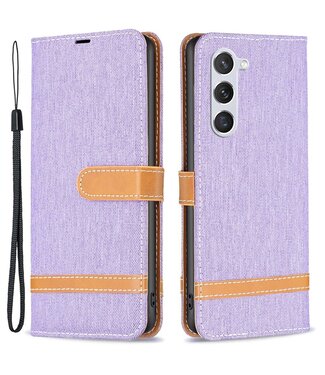 Binfen Color Paars Jeans Bookcase Hoesje Samsung Galaxy S23