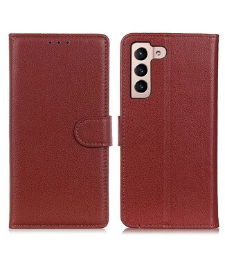 Bruin Litchee Bookcase Hoesje Samsung Galaxy S23