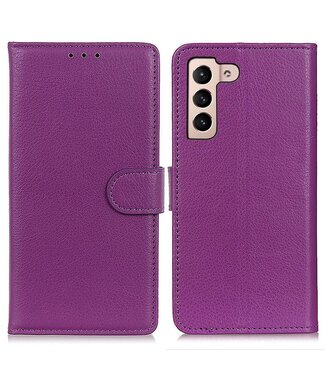 Paars Litchee Bookcase Hoesje Samsung Galaxy S23