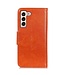 Oranje Nappa Bookcase Hoesje voor de Samsung Galaxy S23