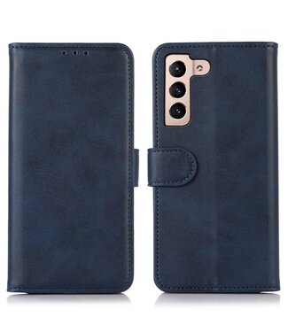 Blauw Faux Leder Bookcase Hoesje Samsung Galaxy S23