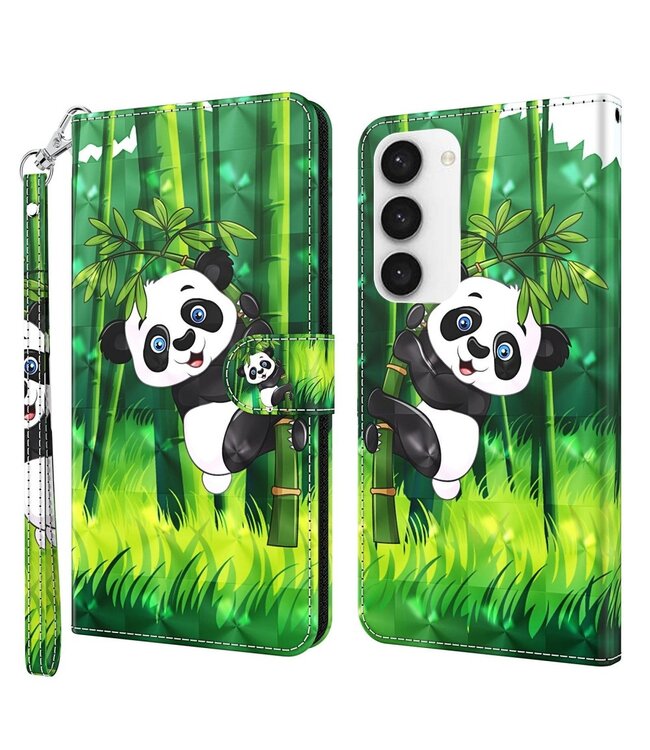 Panda Bookcase Hoesje voor de Samsung Galaxy S23
