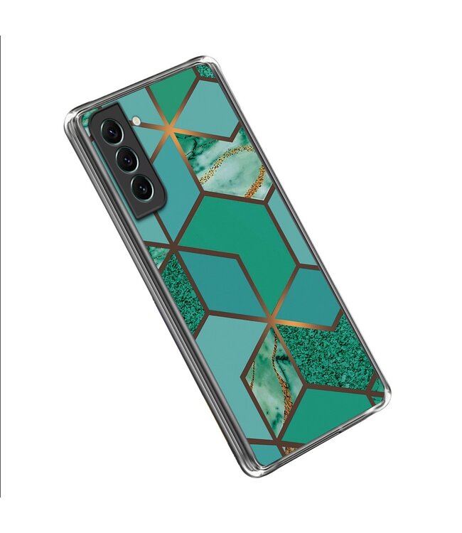 Groen Geometrisch TPU Hoesje voor de Samsung Galaxy S23