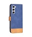 Binfen Color Blauw / Bruin Bookcase Hoesje voor de Samsung Galaxy S23