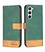 Binfen Color Groen / Bruin Bookcase Hoesje voor de Samsung Galaxy S23