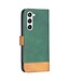 Binfen Color Groen / Bruin Bookcase Hoesje voor de Samsung Galaxy S23