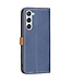 Binfen Color Blauw / Bruin Splitleer Bookcase Hoesje voor de Samsung Galaxy S23