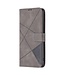 Binfen Color Grijs / Zwart Design Bookcase Hoesje voor de Samsung Galaxy S23