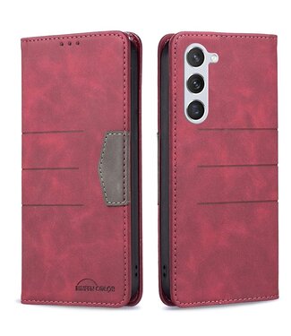 Binfen Color Rood Lijnen Bookcase Hoesje Samsung Galaxy S23