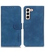 Khazneh Blauw Retro Bookcase Hoesje voor de Samsung Galaxy S23