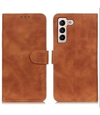 Khazneh Bruin Retro Bookcase Hoesje Samsung Galaxy S23