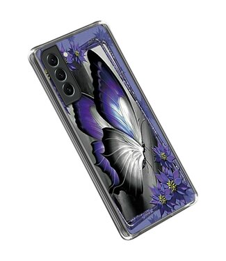 Paarse Vlinder TPU Hoesje Samsung Galaxy S23