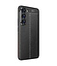 Zwart Faux Leren Coating TPU Hoesje voor de Samsung Galaxy S23