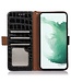 Zwart Krokodillen Bookcase Hoesje voor de Samsung Galaxy S23