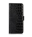 Zwart Krokodillen Bookcase Hoesje voor de Samsung Galaxy S23