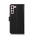 Zwart Echt Leder Bookcase Hoesje voor de Samsung Galaxy S23