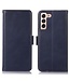 Blauw Echt Leder Bookcase Hoesje voor de Samsung Galaxy S23