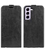 Zwart Glad Flipcase Hoesje voor de Samsung Galaxy S23