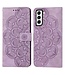 Paars Bloemen Bookcase Hoesje voor de Samsung Galaxy S23