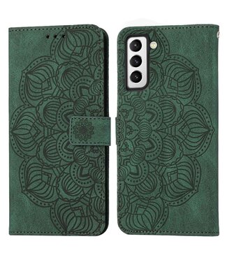 Groen Bloemen Bookcase Hoesje Samsung Galaxy S23