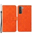 Oranje Bloemetjes Bookcase Hoesje voor de Samsung Galaxy S23
