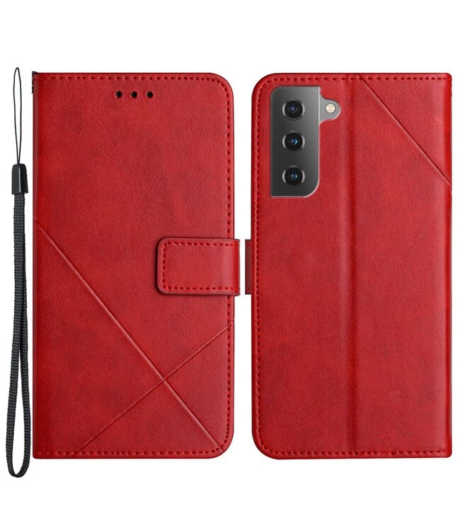 Rood Lijndesign Bookcase Hoesje voor de Samsung Galaxy S23