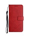 Rood Lijndesign Bookcase Hoesje voor de Samsung Galaxy S23