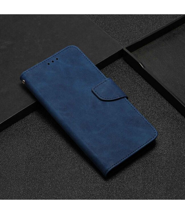 Samsung Galaxy S23 Ultra Hoesje met Slider Kaarthouder Blauw