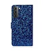 Blauw Glitter Bookcase Hoesje voor de Samsung Galaxy S23