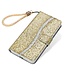 Goud Glitter Bookcase Hoesje voor de Samsung Galaxy S23