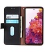 Zwart - echt leder hoesje voor de Samsung Galaxy A54 5G