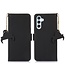 Zwart - echt leder hoesje voor de Samsung Galaxy A54 5G