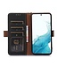 Zwart - echt leder hoesje voor de Samsung Galaxy A54 5G