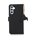 Zwart - echt leder hoesje voor de Samsung Galaxy A54 5G