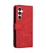 Rood - faux leder hoesje met polsbandje voor de Samsung Galaxy A54 5G